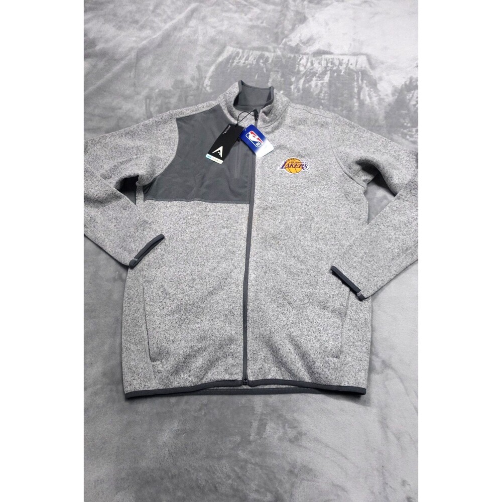 Los Angeles Lakers Antigua Men's Medium‎ Gray Fortune Full Zip Fleece Jacket